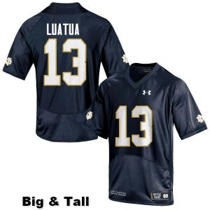 Notre Dame Fighting Irish Men's Tyler Luatua #13 Navy Blue Under Armour Authentic Stitched Big & Tall College NCAA Football Jersey KBD4499BA